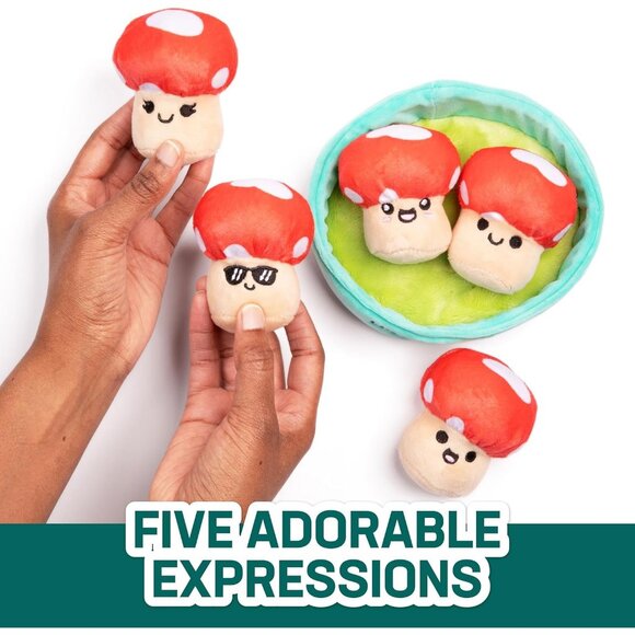 Mushroom Plushies with Carrying Basket Squishy Friends for Emotional Support - Picture 3 of 7
